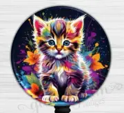 Baby Kitten Nurse Badge Holder, Flower Badge Reel, Medical ID Retractable 6533
