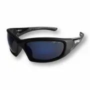 Eyres 150-MS1-PGWBM - Bercy Glasses Matt & Shiny Black Frame Blue Mirror Polarised Lens
