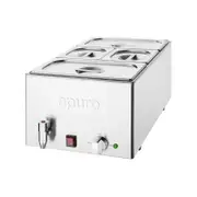 Apuro Bain-Marie with Tap & Pans 2x GN 1/3 2x GN 1/6