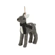 Vixen & Velvet Festive Christmas Sesonal Dasher Felt Deer Tree Ornament Grey