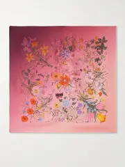 [Gucci] Gucci - Floral-print Silk-satin Scarf - Pink - One size One size Pink