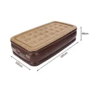 Single Person 192*102*43CM Thickening Camping Mat Leisure Office Air Bed Outdoor Air Mattress Inflatable Cushion With Pump brown