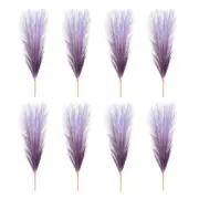 8 Pcs 17 Inch Faux Pampas Grass Artificial Boho Decor Gradient Dark Purple
