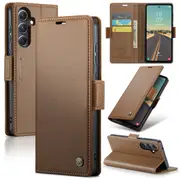 CaseMe Samsung Galaxy A04S Folio Wallet Case Cover Side Closure A047 [Brown]