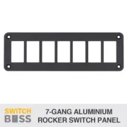 7 GANG ALUMINIUM ALLOY ROCKER TOGGLE GANG SWITCH PANEL- 12V 24V BOAT MARINE 4X4
