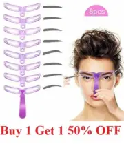 8Pcs Styles Eyebrow Shaping Stencils Grooming Shaper Template Makeup Tool Kit