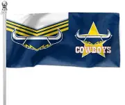 North QLD Queensland Cowboys Pole Flag LARGE 1800 x 900mm pole not included Gift
