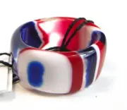 Sobral Marianne Rika Red White & Blue Swirl Artist Made Ring Size 8.25