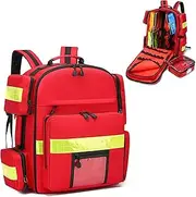Emergency First Aid Backpack, Medical Backpack Empty, Waterproof Survival Essentials Trauma Kit Bag First Responder Carrier with Compartment for EMT, Paramedics