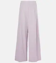 [Dries Van Noten] Dries Van Noten High-rise cotton wide-leg pants AU 10 purple