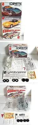 THREE AMT CHEVY CORVETTE MODELS 3102 (1979), T361-225 (1972) & 6076 (1977) OB