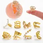 Crystal Ear Cuff Earrings Non Piercing Hoop Tragus Helix Cartilage Top Upper Ear