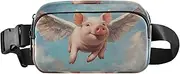 [XYMZR] Fanny Pack Fly Pig Cute Sky Hip Bag Belt Bag for Women Man Fashion Waist Pack Water-repellent Crossbody Bag for Halloween Costumes Running Hiking Jogging Travel Sport, Multi-colored, one size