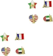 [Minkissy] Flag Brooch Lanyard Lapel Pin Flags The Flag Pins Locker Decor Brooches Women Car Badges Hat Countries Pride Brooch Pins Gold Accessories Men Banner Zinc Alloy