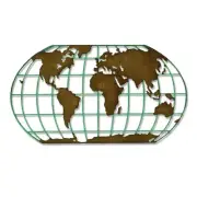 Earth World Flat Poles Continents Ocean Planet Metal Dies Standard Thin 4-7/8 2.