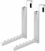 VIAV Over The Door Hooks Hanger,Foldable Over Door Drying Laundry Rack Hooks for Hanging Clothes with 6 Groves Over Door Towel Racks for Clothes,Coat, Behind Back Bathroom, Bag and Robe 2 PCS (White)