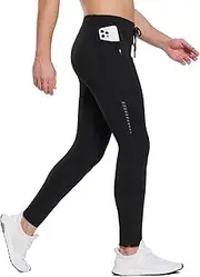[baleaf] Men's Thermal Running Leggings with Zip Pockets Winter Fleece Lined Cycling Gym Hiking Skiing Tights
