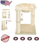 Beige Indoor Cat Tower - Plush Hammock & Sisal Scratching Posts for Small Breeds
