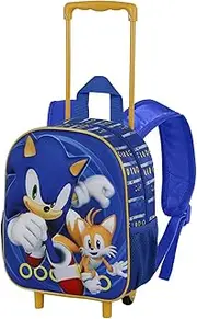 [Sonic The Hedgehog - SEGA] Sega-Sonic Tails-Small 3D Backpack with Wheels, Blue, 26 x 34 cm, Capacity 12.5 L, Blue, Einheitsgröße, Small 3D Backpack with Wheels Tails