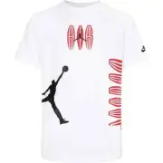NWT$32 Jordan Boys' MJ MVP Multi Hit Graphic T-Shirt White Size L 95B720