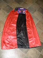 Adult Reversible Vampire Cape Black & Red Size 42" Halloween