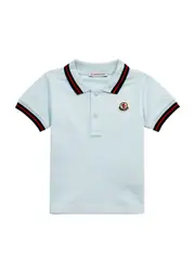 Moncler Kids Logo Piqué Stretch-cotton Polo Shirt (6 months-3 Years) - Blue Light - 6/9M (6 Months) 6/9M (6 months)