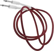 Abaodam Guitar Connecting Cable Noise Reduction Instrument Cord Red White for Electric Guitar and Amp Connections Sound Quality Lightweight Portable