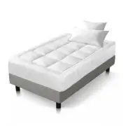 Giselle Bedding Single Bed Pillowtop Mattress Topper 1000GSM Bamboo Protector