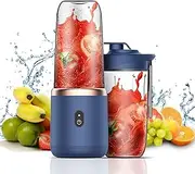Portable Fresh Juice Blenders, USB Personal Mixer with a Juice Smoothie Cup 6 Blades, 450ml Portable Mini Blender Shakes for Travel, Car, Gym, Office, Personal Baby Food
