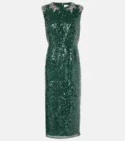 Erdem Sequined embellished pencil dress