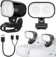 Headlights for Crocs 2 Pcs, ABS Lights for Croc Rechargeable - Super Bright, Head Adjustable, IPX6 Waterproof, Flashlight Attachment for Croc, Light Up Charm Accessories for Kids Adults Croc Shoes
