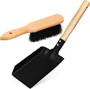 1 Set Compact Fireplace Tool Ash Shovel and Brush for Hearth Cleaning Durable Materials Friendly to Surfaces for Fire Pits and Gardens
