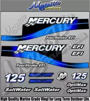 MERCURY 125hp - BLUE - EFI SALTWATER - OUTBOARD DECALS
