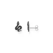 Genuine THOMAS SABO Snake small ear studs with black zirconia