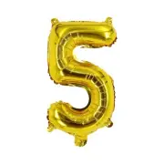 Number Five Balloon Gold Number 5 Balloon 32" Foil Mylar Gold Number Balloon