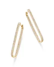 Bloomingdale's Fine Collection Diamond Geometric Hoop Earrings in 14K Yellow Gold, 1.0 tcw