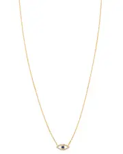Zoe Lev 14K Yellow Gold Diamond & Blue Sapphire Evil Eye Pendant Necklace, 18