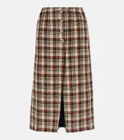 [Rabanne] Rabanne Plaid wool and cotton midi skirt AU 18 multicoloured