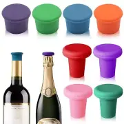 8 PCS MultiColor Silicone Wine Stoppers, Reusable Wine Bottle Stopper, Sparkl...