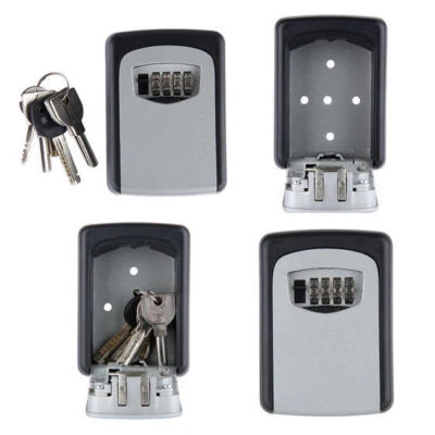 Wall Mounted Weather Resistant 4 Digit Combination Lock Key Safe Box Storage