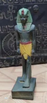 Egyptian Antique King Tut Tutankhamun Multi color Pharaoh