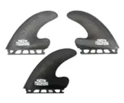 PACIFIC VIBRATIONS J Drive Tri SURFBOARD 3 FINS (fits) Futures black Fiberglass