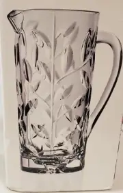 Made In Italy RCR Home & Table Larus Crystal Pitcher 50 oz. 9" High LeafPatterns