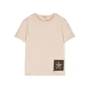 [Fendi] Fendi Appliqué-logo Cotton T-shirt 12 IT NEUTRALS