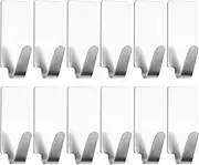 BushHaven Strong Adhesive Wall Hooks - 12 Pack for Walls Refrigerator Smooth Surfaces No Nails Required Holds Towels Keys Home Decor Sticky