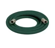 1-1/4" ID x 25' Green 4-Ply Rubber Sandblast Hose Assembly, 1-1/4" Quick Connect