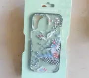 Ted Baker iPhone 13 PRO Case Floral Spiced Up Hardshell Clear Blue 6.1in