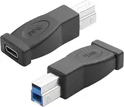JSADZKJ USB Type C to B 3.0 Adapter USB B Male to USB C Female Connector Converter 5Gbps USB B to USB C Compatible with Printer,Scanner,External Hard Drivers Laptops and MoreType-C Devices 2pcs