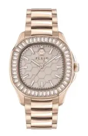 Philipp Plein Womens Rose Gold 38mm Bracelet Fashion Watch