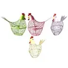 Chicken Wire Egg Basket Countertop Rustic Food Storage Organizer Hen Shaped